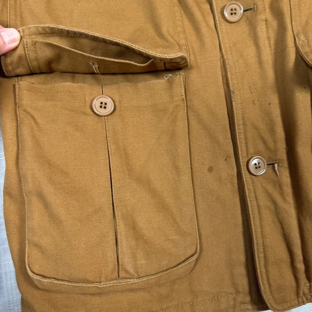 VTG Cabelas Outdoor Gear Hunting Jacket Youth Boys L Brown Canvas Corduroy Chore